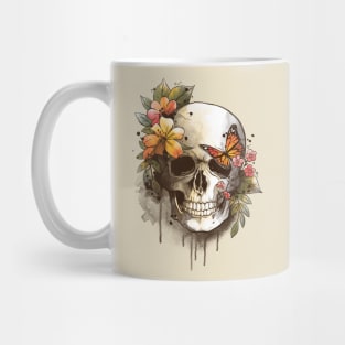 Spring skull watercolor Mug